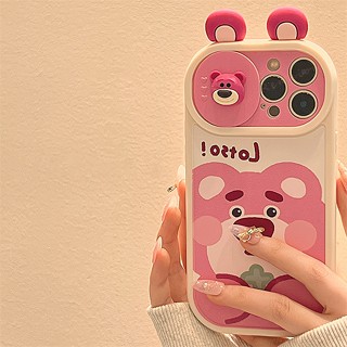 Capa De Cartoon Losto Bear Para iPhone 11 12 13 14 15 Pro MAX Plus X XR XS 7 8 SE 2020 11Pro 15Pro Silicone Líquido 3D Fofo Protetor