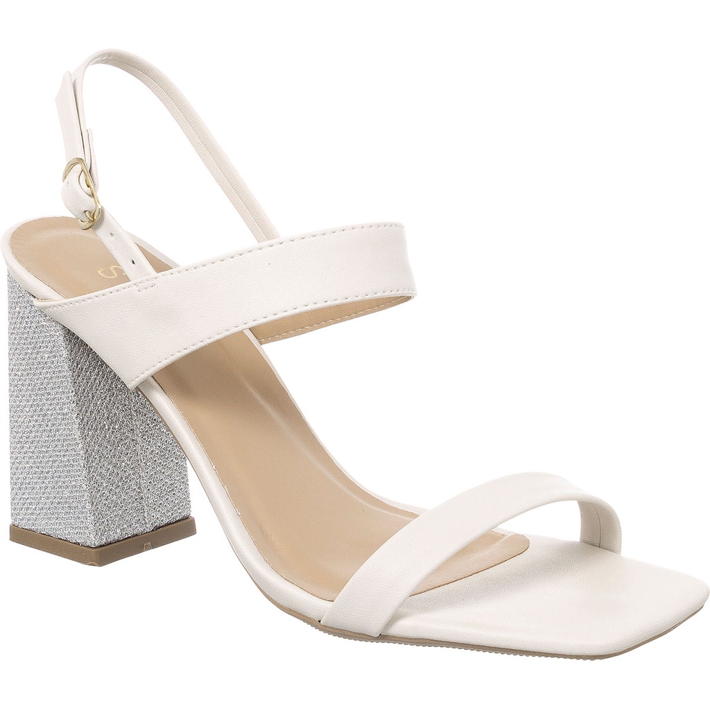 Sandália Feminina Stessy Shoe Salto Alto Com Brilho Bloco Elegante Tendência Casual Confort Tenência em Oferta na Shopee