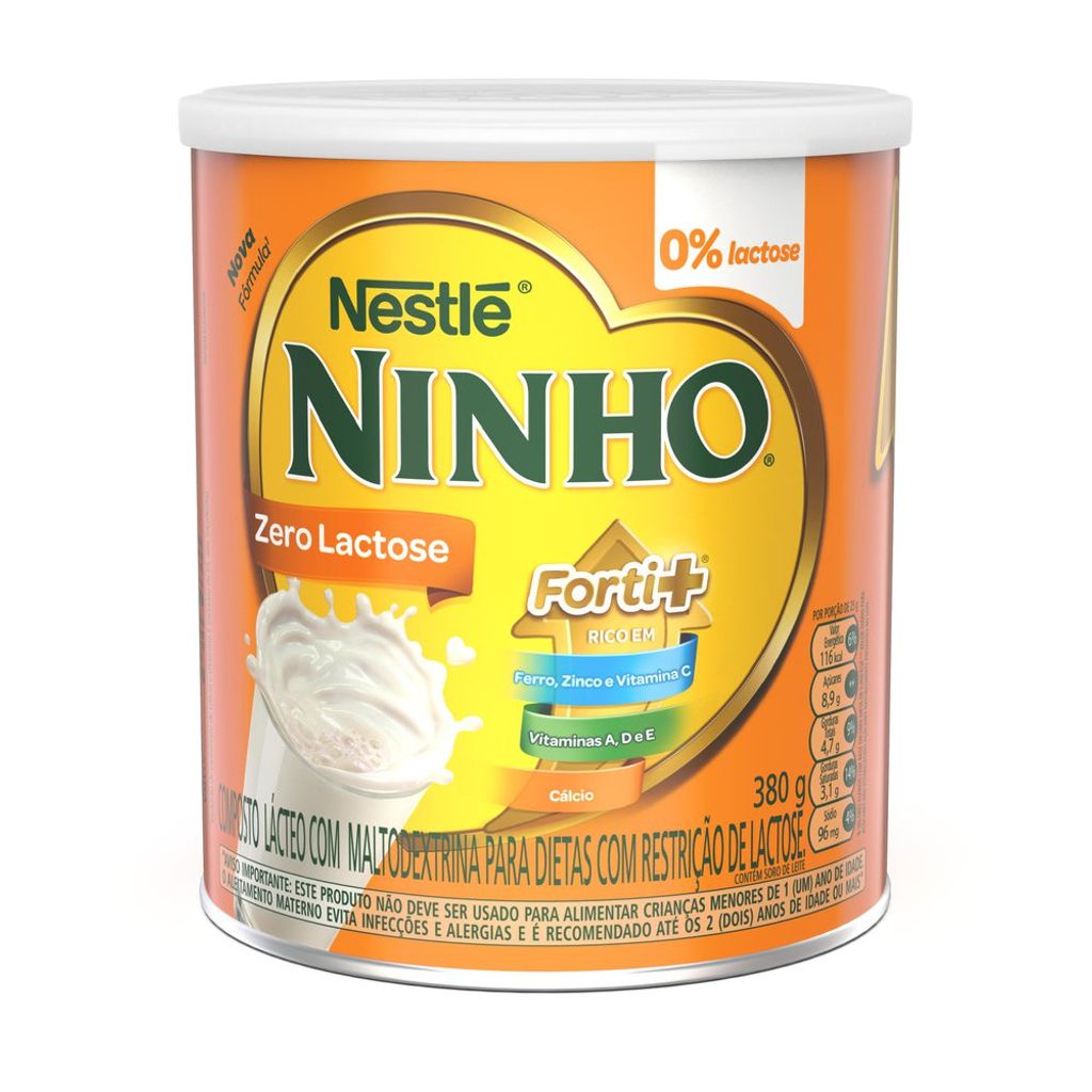 Ninho Zero Lactose Forti+ Lata 380g em Oferta na Shopee