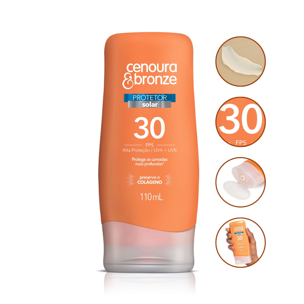 Protetor Filtro Solar Corporal FPS30 Cenoura & Bronze 110ML