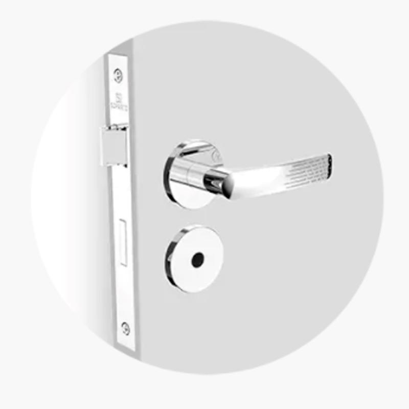 Fechadura Reta Para Banheiro 40x53 Soprano Paliway Roseta Redonda Cromada - Home & Living