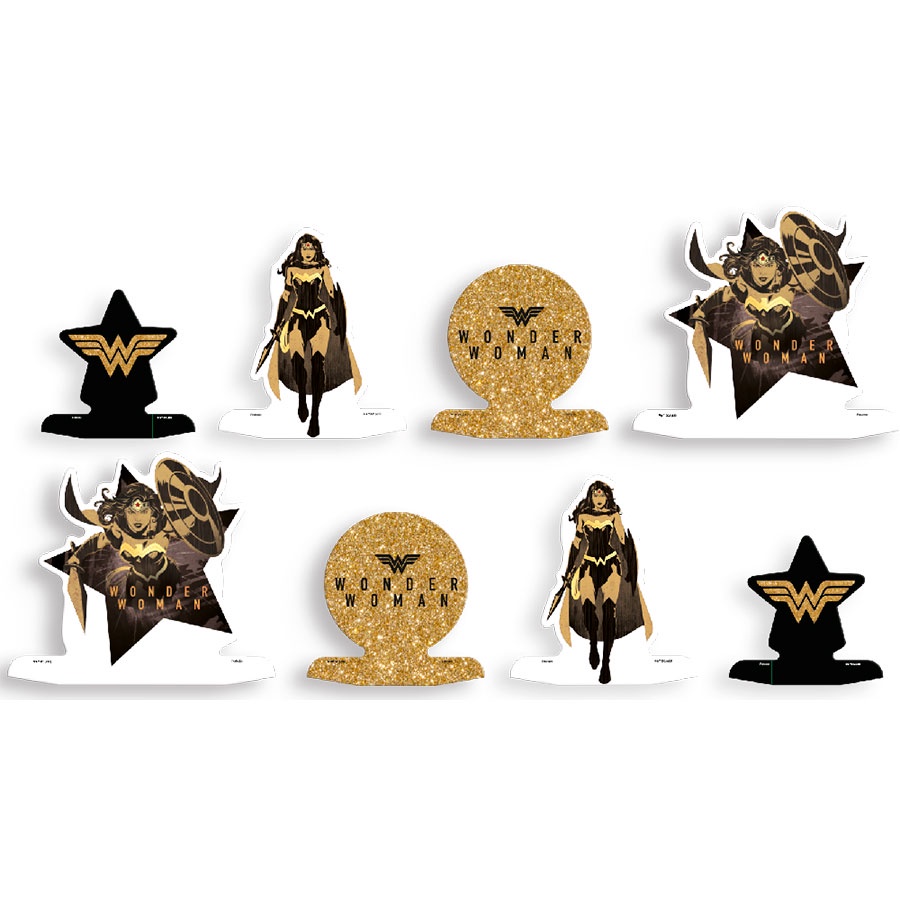 Decoração De Mesa - Mulher Maravilha Luxo - 8 unidades - Festcolor - Rizzo