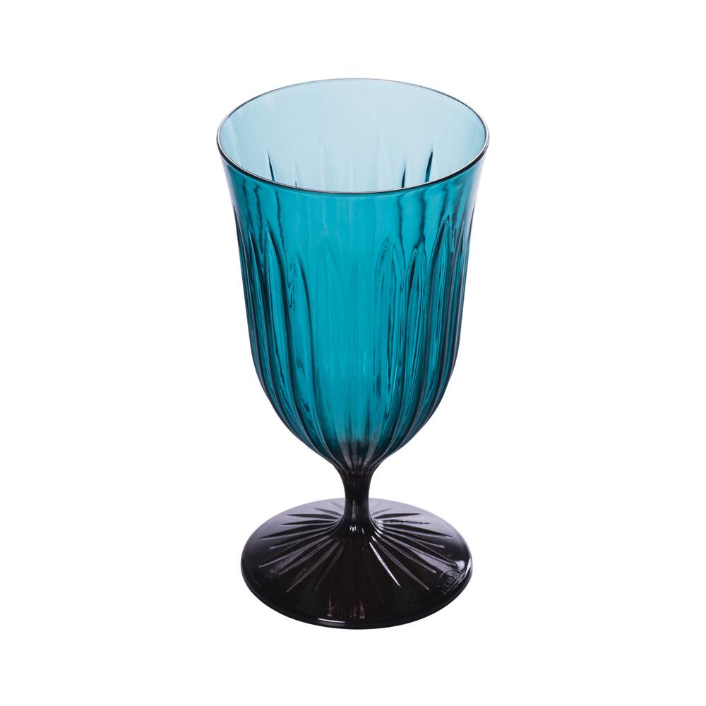Taça Agua Lapidado 370 ml Azul