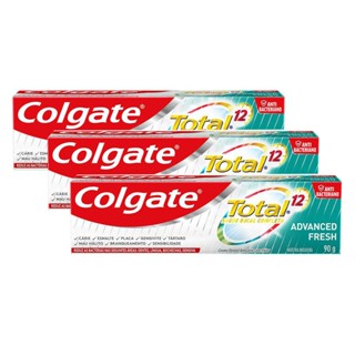 Kit 3 Creme Dental Colgate Total 12 Advanced Fresh Gel 90g | Kit com três unidades