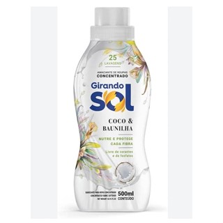 Amaciante Girando Sol Concentrado 500ml Coco & Baunilha Nutre e Protege Cada Fibra