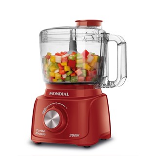 Mini Processador Mondial Turbo Pratic 300W Vermelho MP-16-R 220V