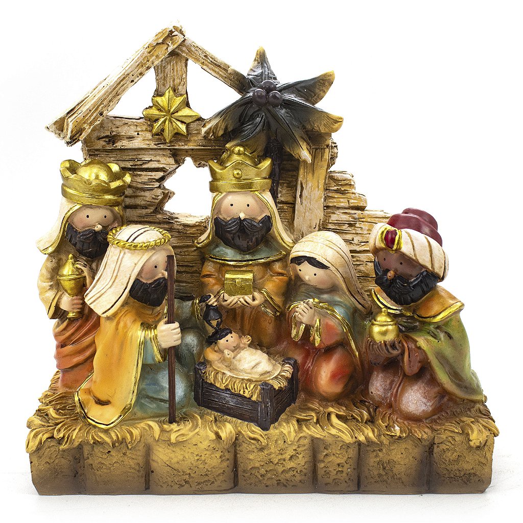 Presépio Casinha Importado Resina 18 cm