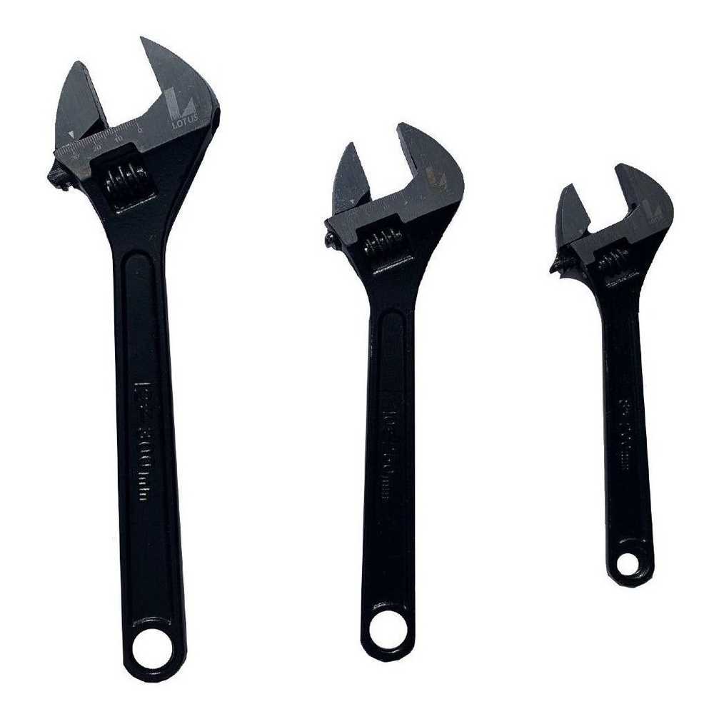 Kit 3 Chaves Inglesas Ajustavel 8 10 12 Polegadas