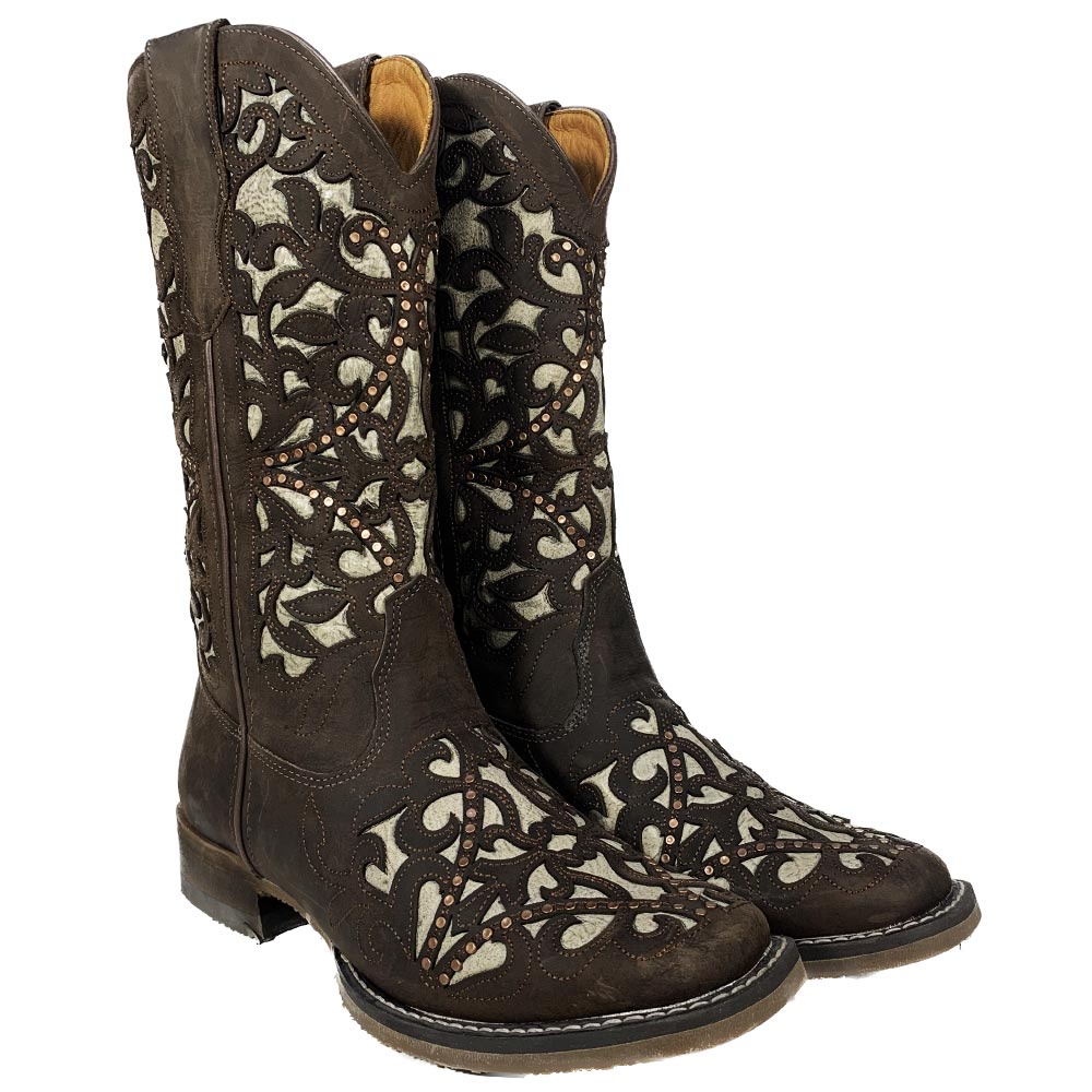 Bota Goyazes Feminina Dallas Cafe Bordada