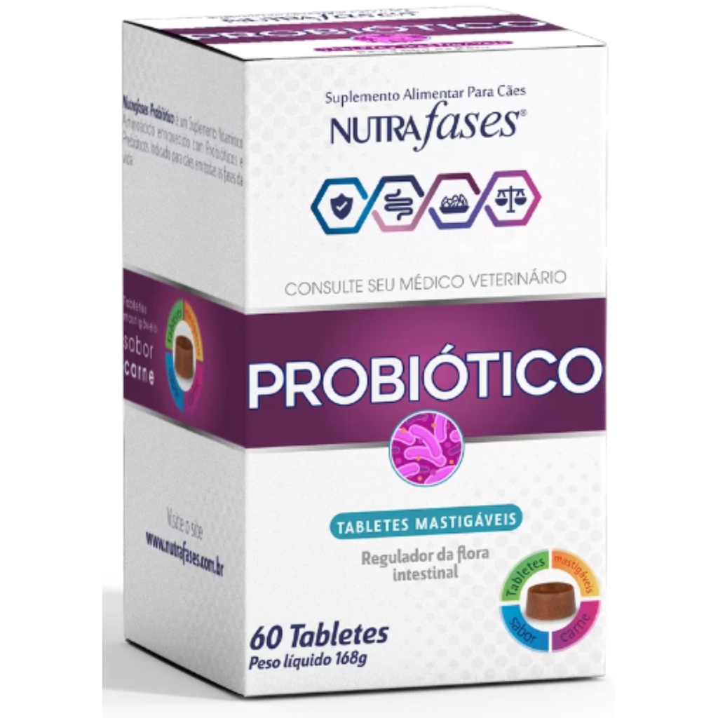 Suplemento Probiótico Nutrafases 60 Tablete Vetzam em Oferta na Shopee