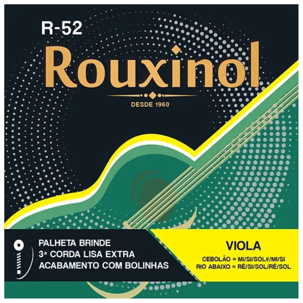 Encordoamento Viola Caipira Tensão Média Aço R52 Rouxinol PRR52L