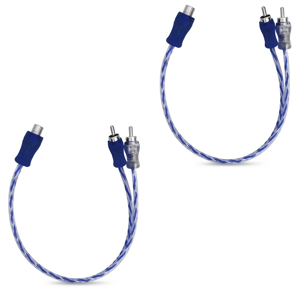 Kit 2 Cabos Y Injetados 2 Machos 1 Fêmea 4 mm Blindagem Contra Interferência Som Automotivo Tech One em Oferta na Shopee