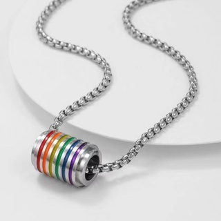 Personalidade De Venda A Quente Colares Pingentes Arco-Íris Para Homens Hip Hop Street Fashion Designable Sweater Chain Jewelry em Oferta na Shopee