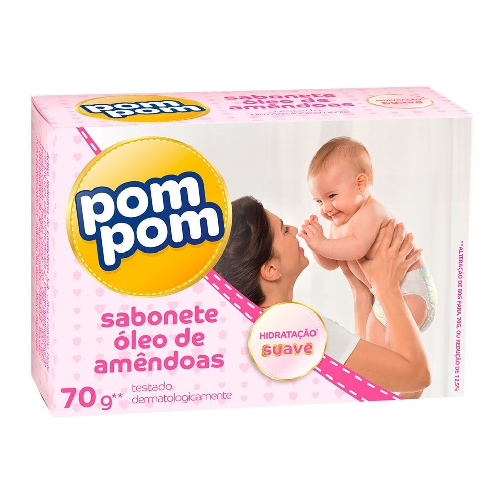 Sabonete Pom-Pom Baby Magic Óleo de Amêndoas 70g - Embalagem com 12 Unidades em Oferta na Shopee