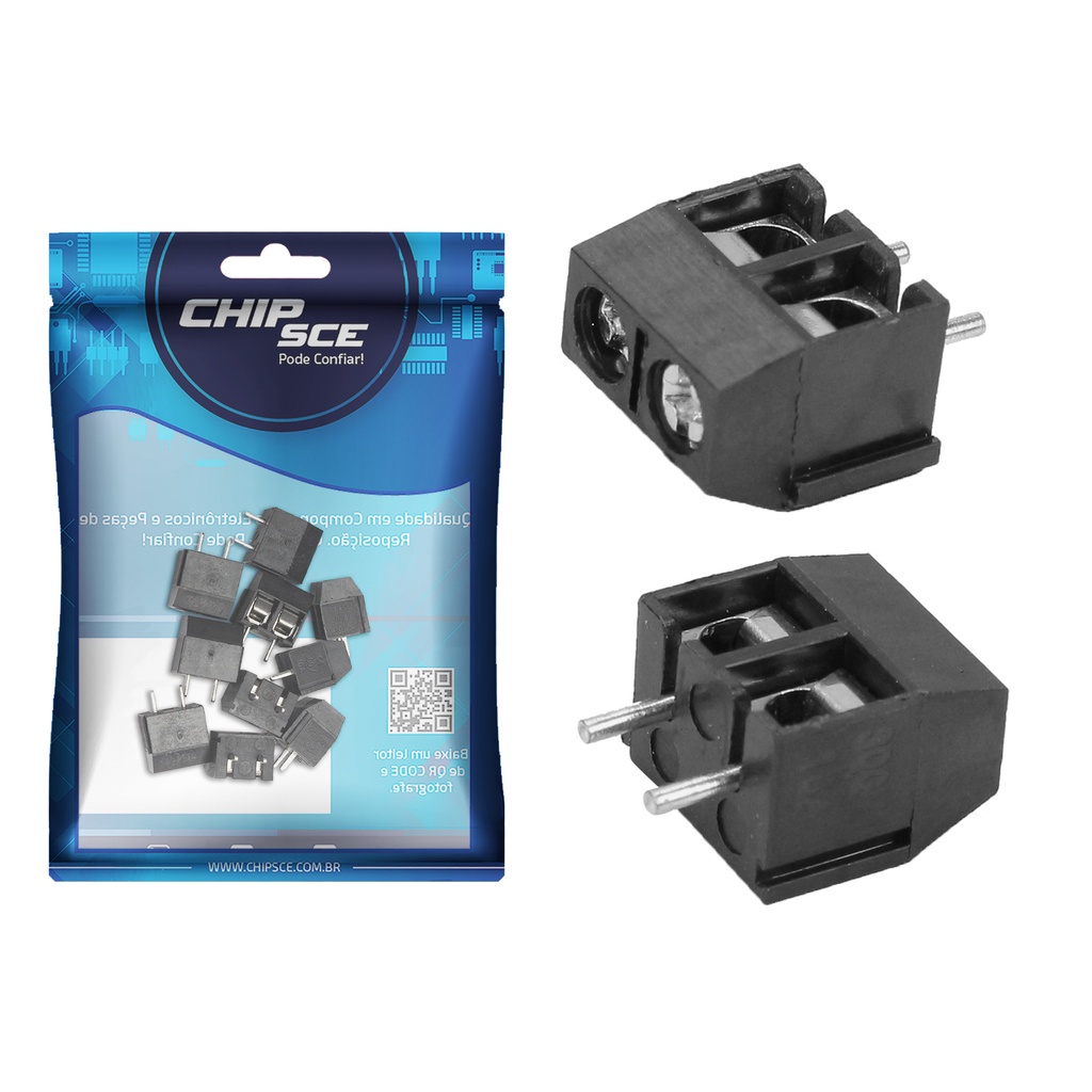 10x Mini Borne 2 Polos Kre2 Kf301 10x10mm Preto