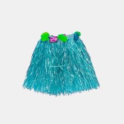Saia Havaiana - Adereço de Carnaval - Azul - 30cm - Mod:466 - 01 unidade - Rizzo