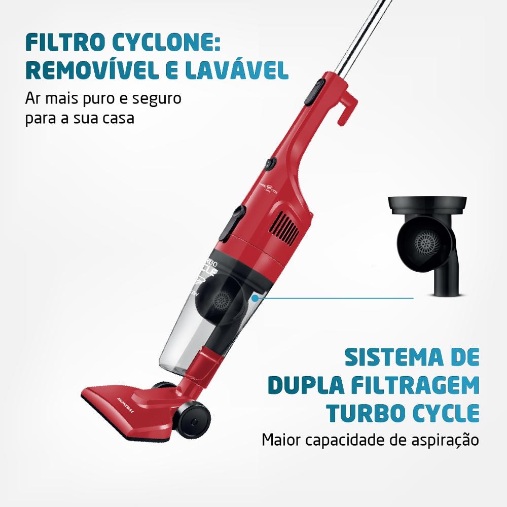 Detalhes do Aspirador de Pó Mondial Turbo Cycle AP-36 1100W Vermelho e Preto 127V