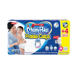 Fralda Calça MamyPoko Super Seca Tamanho M 26 + 4 Unidades Descartáveis