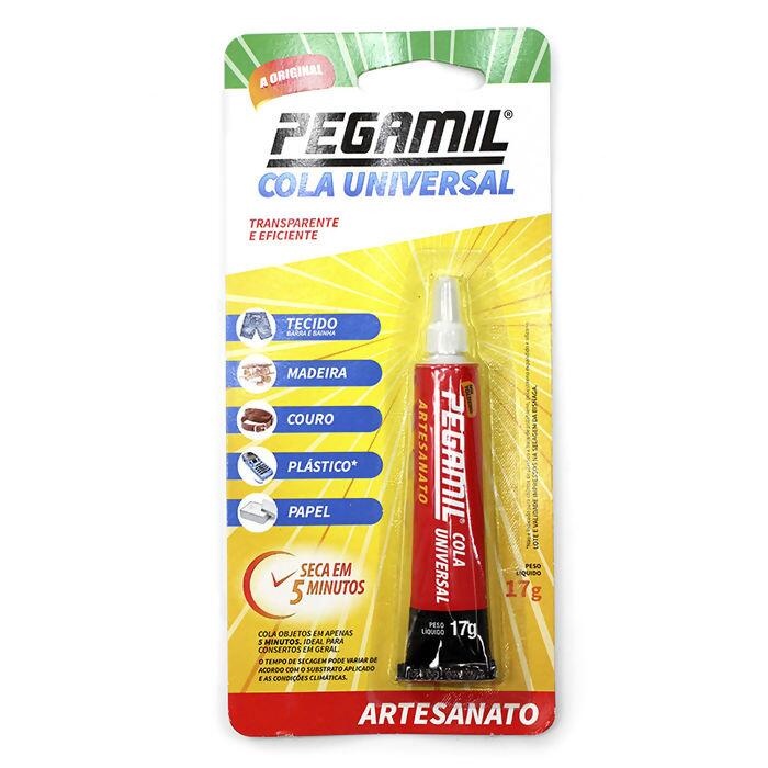 Cola Universal Para Artesenato Pegamil 17G Plástico Para Artesanato Alta Qualidade Ótimo Custo-Benefício