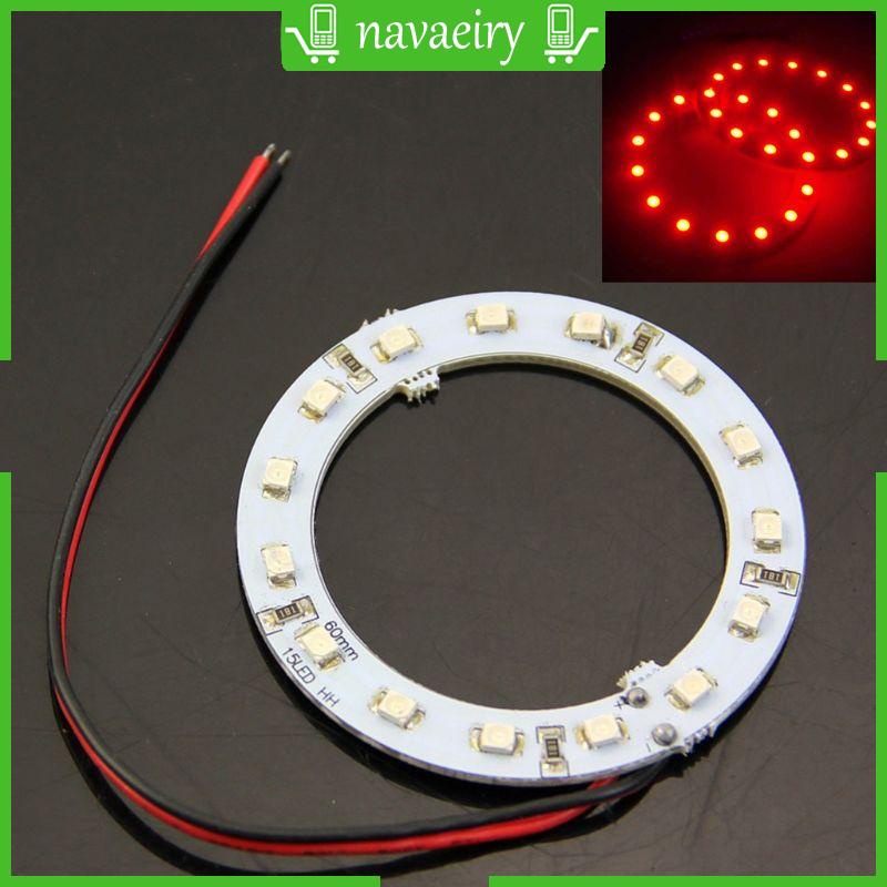 nava 2x 12V 60MM 15 LED 3528 chip Olhos Anjo Carro Luz Vermelha