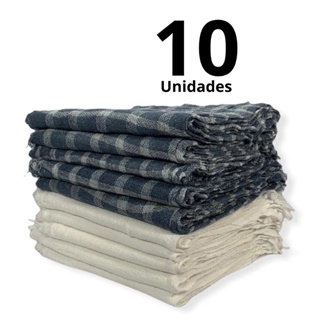 10 unidades Pano de Chão Kit com( Saco Alvejado ) 28X45 em Oferta na Shopee