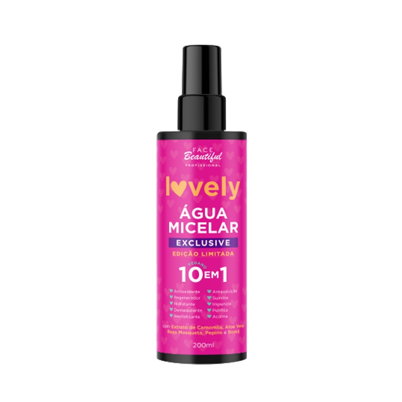 Água Micelar 10 em 1 Exclusive Lovely by Face Beautiful  200ml