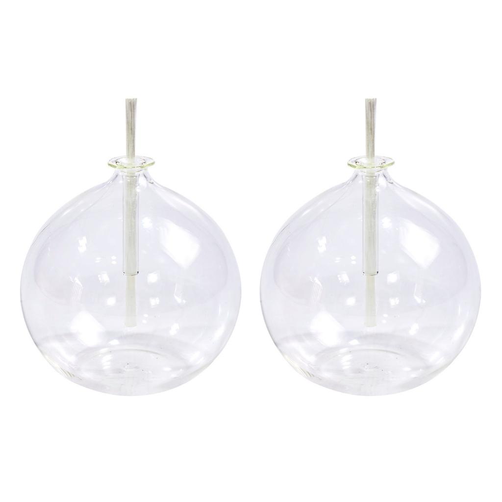 Kit Velas Lamparina De Vidro Redonda Bolinha 100ml Com Pavio - 2 Unidades