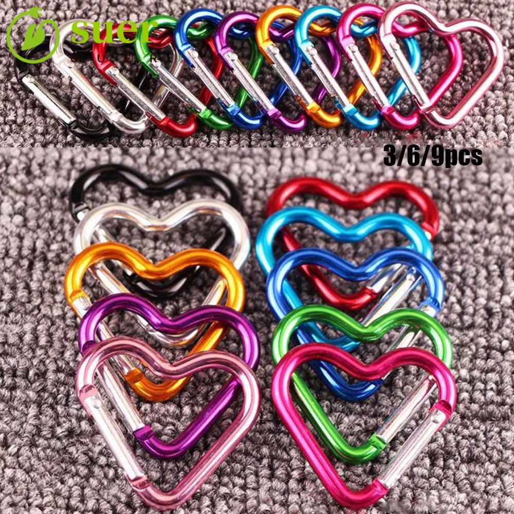 SUER1YE 3/6/9pcs Clipe Para Chaveiro 10 Cores Acessórios De Escalada Kit De Viagem Gancho em Oferta na Shopee