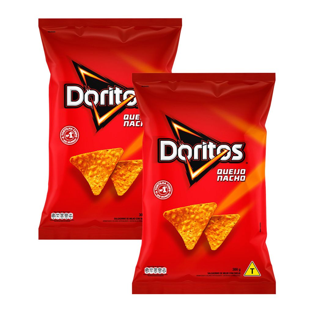 Kit 2 Doritos Elma Chips Sabor Queijo Nacho 300g