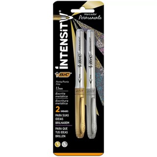 Pincel marcador permanente Marking Metálico com 2 cores 903936 Bic