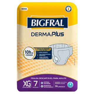 Fralda Geriátrica Bigfral Derma Plus XG - 7 Unidades