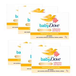 Kit Sabonete Em Barra Baby Dove Hidratação Balanceada 75g - 6 Unidades