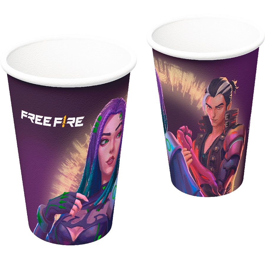 Copo de Papel - Free Fire 180ml - 8 unidades - Festcolor - Rizzo em Oferta na Shopee