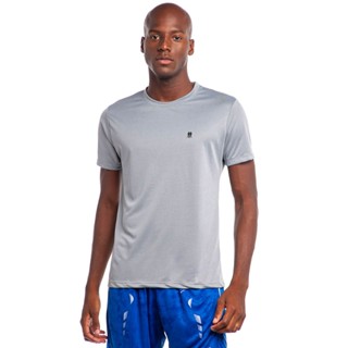 Camiseta Masculina Detalhe Logo Fitness Polo Wear Cinza Médio