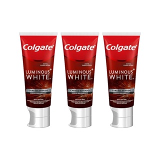 Kit C/ 3 Cremes Dental Colgate Luminous White Carvão Ativado 70g em Oferta na Shopee