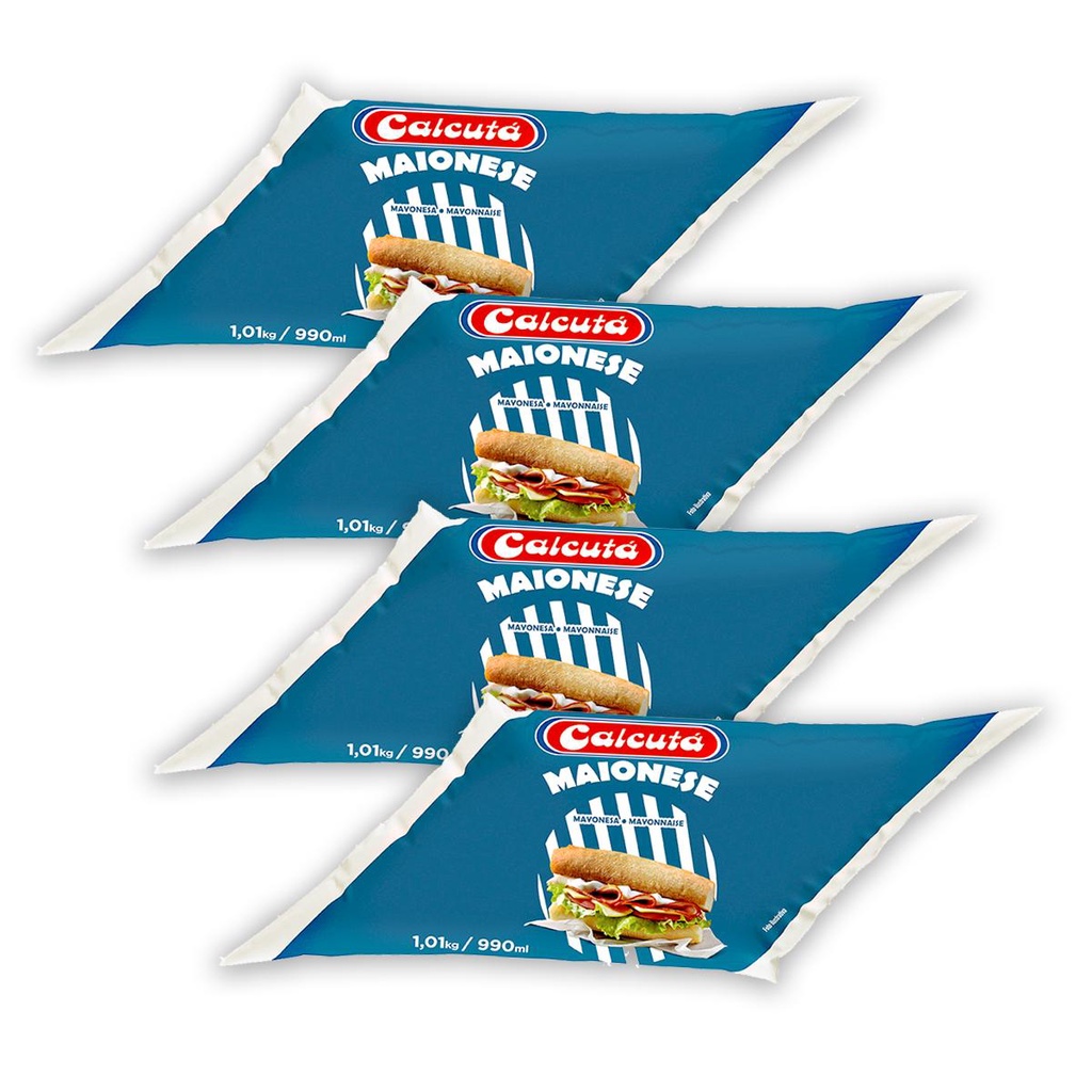 4Un Maionese Calcutá Bisnaga 1Kg Para Restaurante Lanches Petiscos Pastéis Batata Frita