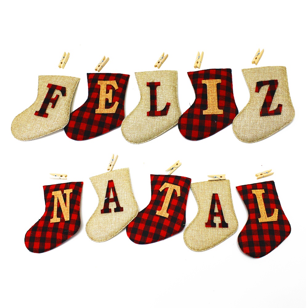 Enfeite De Feliz Natal Bota Pregador Corda Decoracao Natal