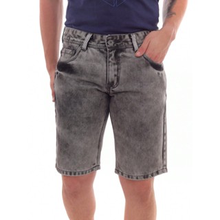 Bermuda Masculina Jeans Preto Estonado Escuro