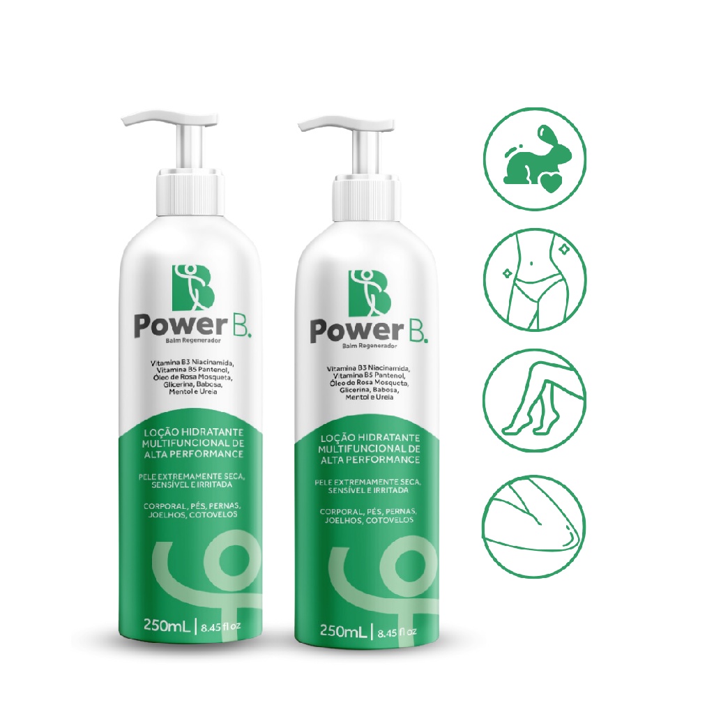 Kit 2 Loção Hidratante Corporal Anti Ressecamento Power B