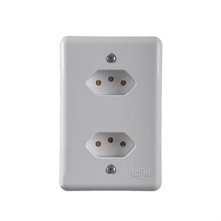 Conjunto com 2 Tomadas 2P+T 10A 250V Separadas Monobloco Linha Stylus Ilumi