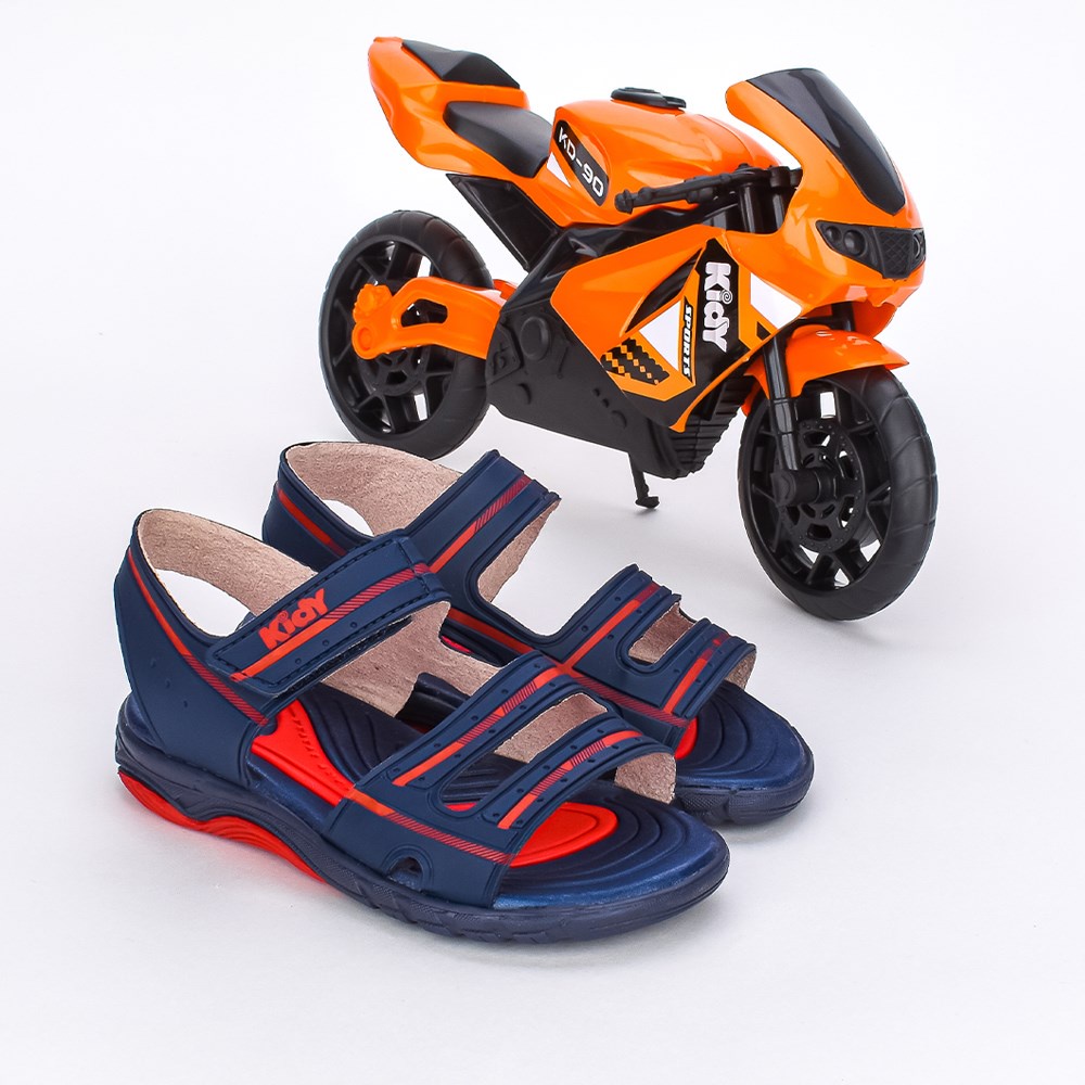 Sandália Infantil Menino Papete Confortável Calce Fácil Criança Kidy Toys Marinho Com Brinquedo em Oferta na Shopee
