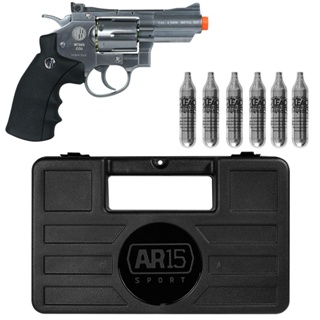 Revolver Full Metal Co2 Rossi Wingun 708s 4.5mm + Co2 + Case em Oferta na Shopee