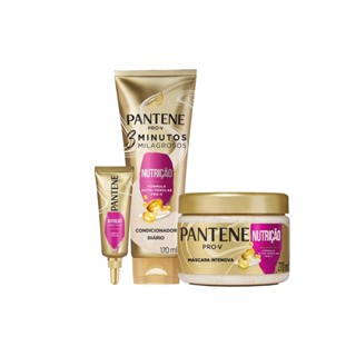 Kit Tratamento Capilar Pantene Nutrição Ampola 45g + Condicionador Diário Pantene Nutrição 170ml + Máscara de Tratamento Pantene Pro-V Nutrição 270ml