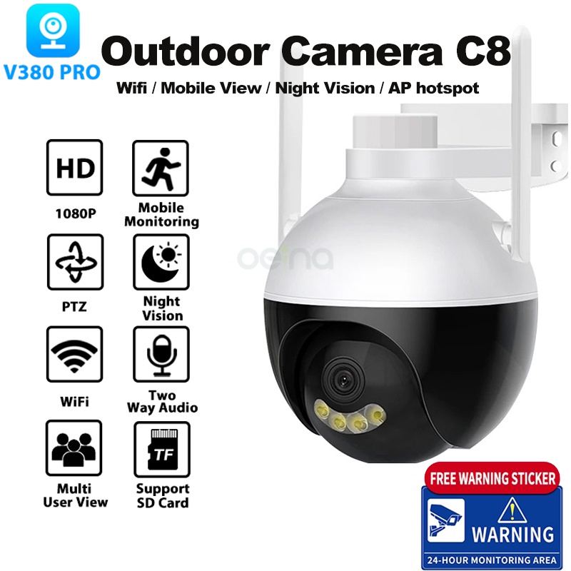 V380 PRO 5MP Dispositivo De Visão Noturna 360 À Prova D'água Para Uso Externo Conectado Ao Telefone Celular Rastreamento Humano Automático WiFi Câmera De Segurança IP CCTV