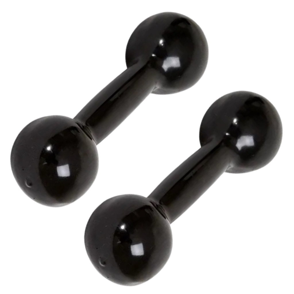 Halter 2kg Emborrachado Preto Peso de Academia Kit 2 Unidades em Oferta na Shopee