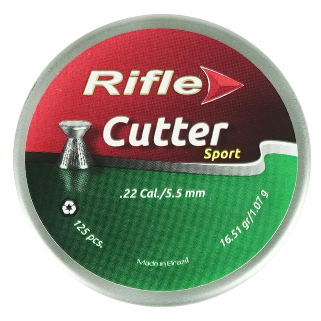 Chumbinho/Espingarda 5.5mm Rifle 125un Cutter 16.51gr