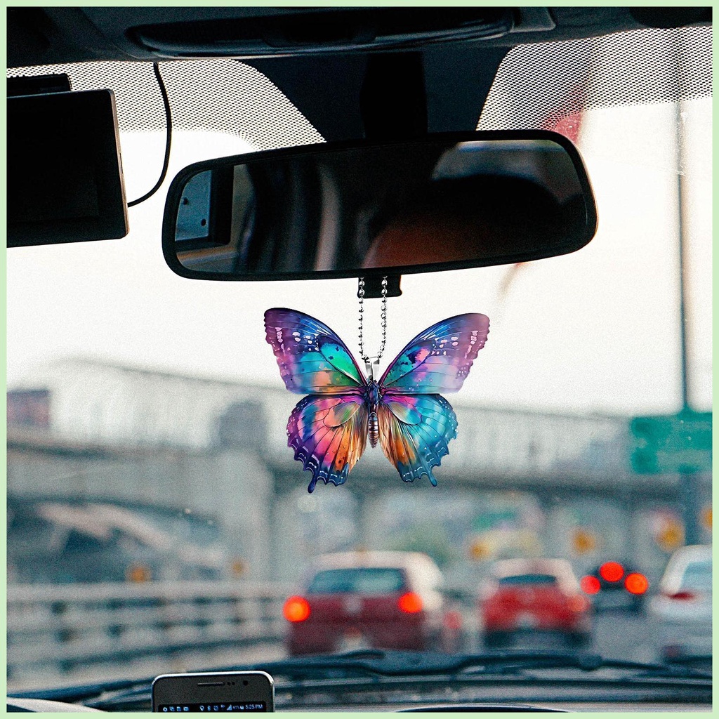 Pingente Borboleta Exclusivo Para Carro Criativo Acrílico Colorido Acessórios Espelho landes1br