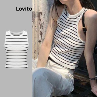 Lovito Blusa Básica de Alça para Mulheres L58AD010 (Branco)