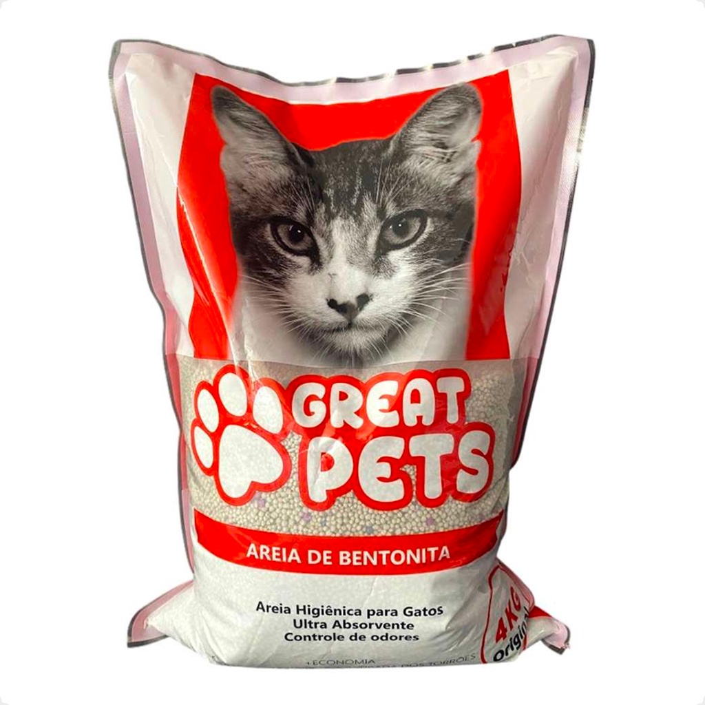 Areia Bentonita Esférica Premium Great Pets para Gatos - 4 Kg