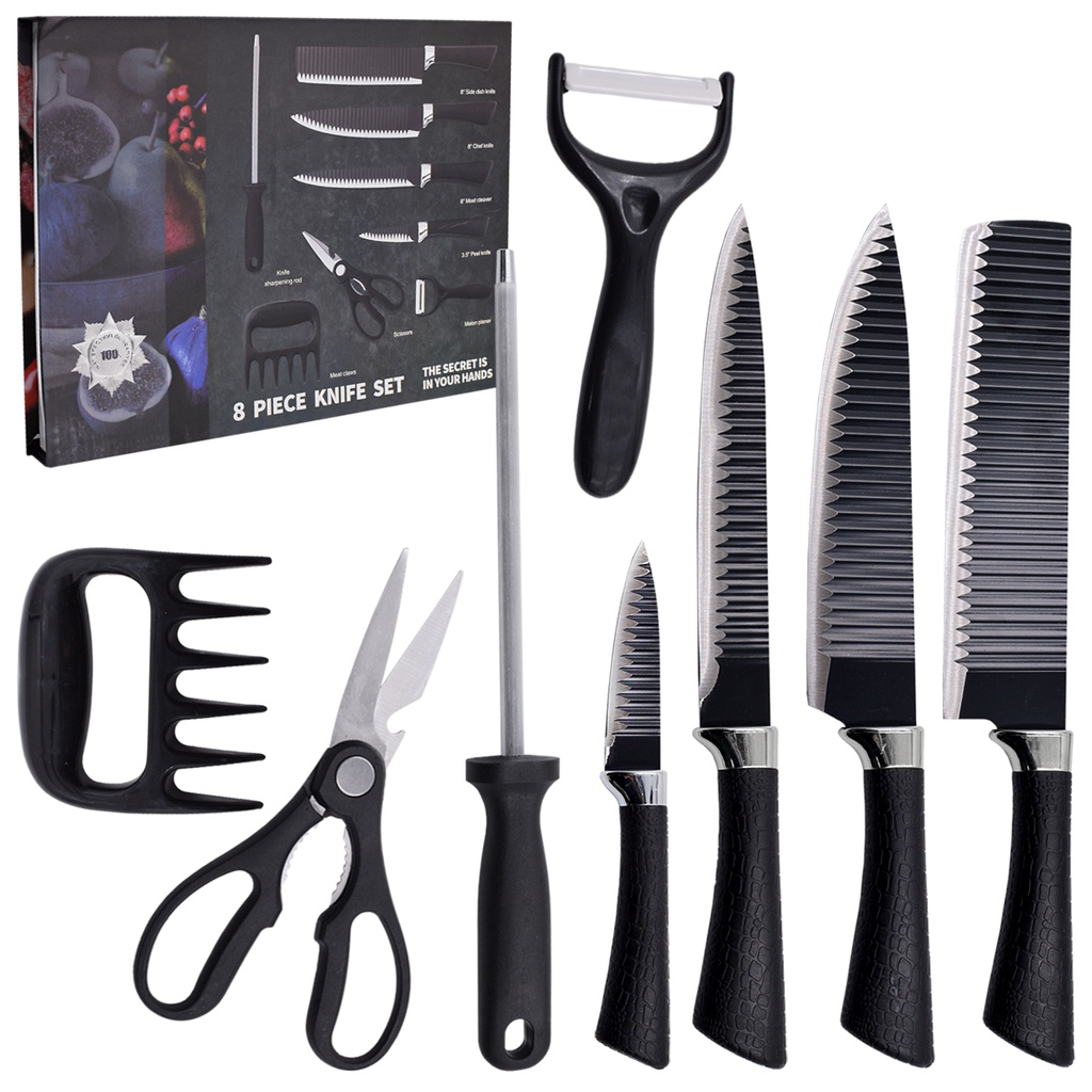 Kit Jogo De Facas Churrasco Inox Antiaderente Profissional
